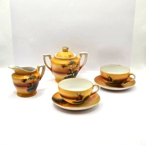 As Is The Takito Company Hand Painted Japan Tea Set Vintage Mell Scene Vintage